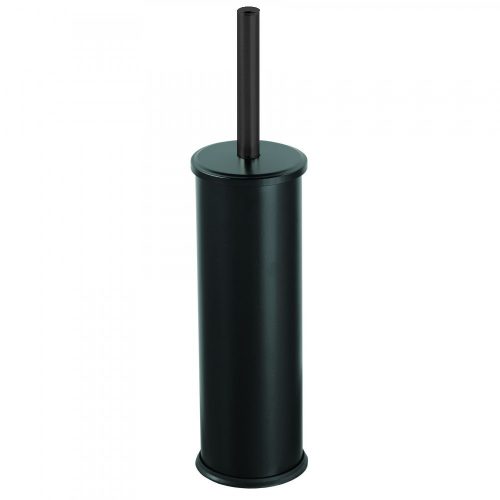 Galvanized steel Wc with brush holder, black, standing on the floor