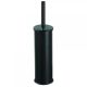 Galvanized steel Wc with brush holder, black, standing on the floor