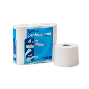   Celtex Professional compact toalettpapír 2 réteg, 500 lap, 55m, 4 tekercses, 10csomag/zsák