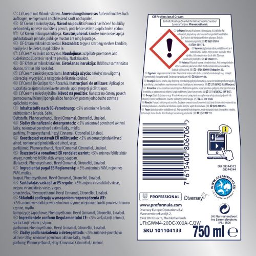 Cif Pro Formula Karcmentesen tisztító folyékony súrolószer 750ml