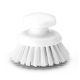 Igeax hand-held ergonomic scrubbing brush, round, white, medium