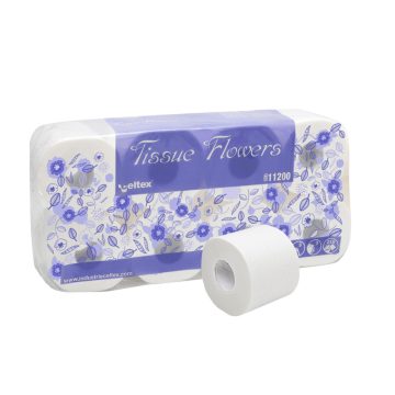   Celtex Tissue Flower toalettpapír 3 réteg, cellulóz, 250 lap, 30m, 8 tekercses, 9 csomag/zsák