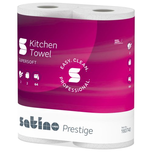 Olala kitchen hand towel 3 layers white 2x70 sheets, 15 packs/bag
