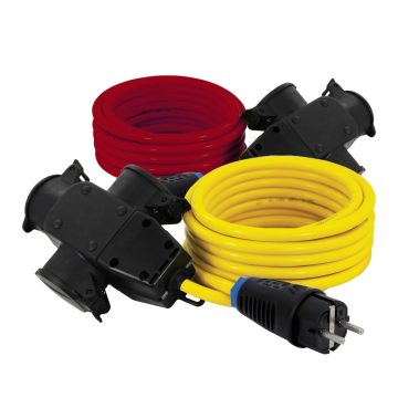   Commel ipari hosszabbító kábel, 3-as elosztóval 16 A 250 V ~ 3500 W IP44, 10m