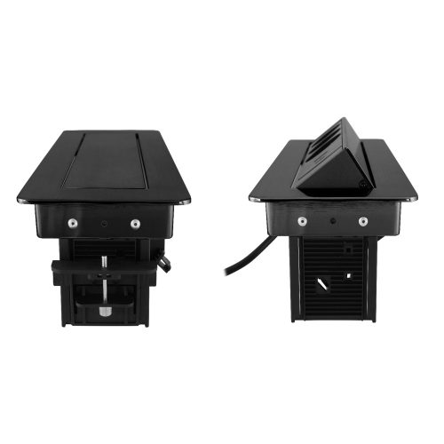 Commel ugradbeni u namještaj, skriveni razdjelnik 3 utičnice, USB AC crni, 16A 3680W