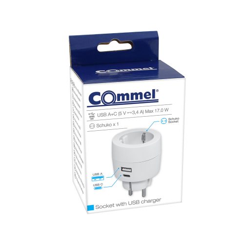 Napájací adaptér Commel, nabíjačka telefónu USB AC, zásuvka