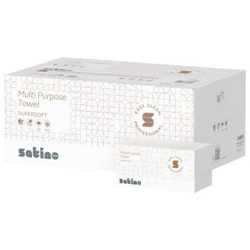   Satino Wepa Smart V folded hand towel 2 layers, 80% white, 24x21cm, 15x268 sheets/bag
