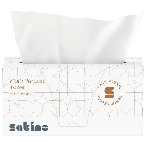 Satino Wepa Supersoft multi-purpose V-folded wipes 2 layers, white, 22x21cm, 15x200 sheets/carton