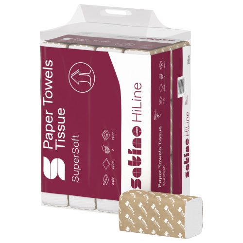 Satino Wepa Prestige V folded hand towel 2 ply, cellulose, 24x21cm, 4032 sheets/bag