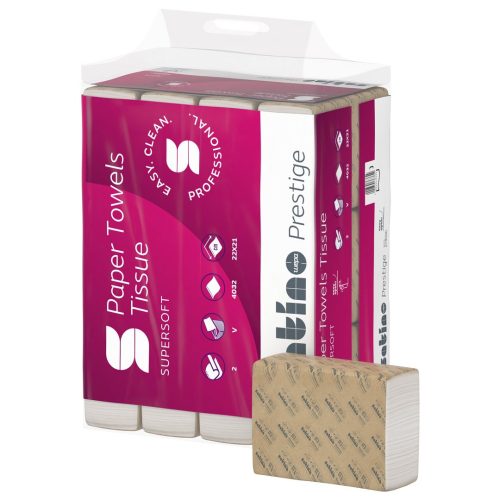 Satino Wepa Prestige V Falthandtuch 2-lagig, Zellstoff, 22x21cm, 4032 Blatt/Beutel