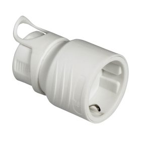   Ștecher Commel împământat cu priză spate, schuko 16 A 250 V ~, alb