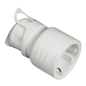   Ștecher Commel împământat cu priză din spate, schuko 16 A 250 V ~, alb
