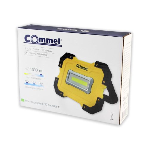Commel LED reflektor 10W, prenosný, na batérie, 1000 lumenov