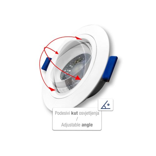 Commel ugradna LED ploča, podesiva, okrugla 90 mm 4000K, 3 kom