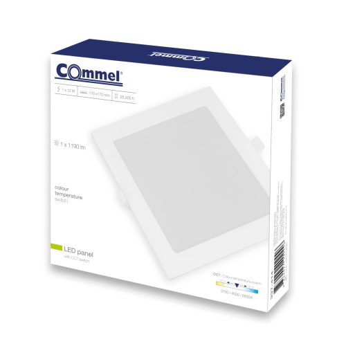 Commel LED panel ugradbeni kvadratni 12W 2700/4000/6500K 170mm