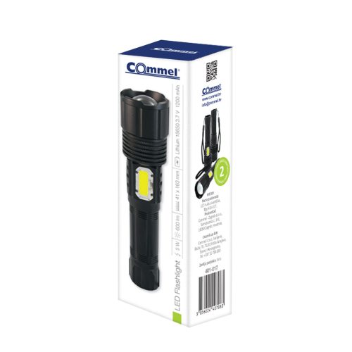 Latarka LED Commel, 600lm, akumulatorowa 