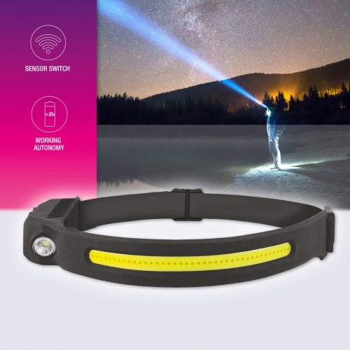 Far Commel LED (COB), senzor de mișcare, cu baterie încorporată, cauciuc, 4 W 