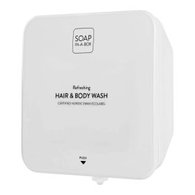 Soap-In-A-Box fényes fehér tusfürdő és sampon adagoló