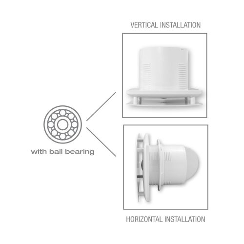 Commel exhaust fan 100 mm, with timer, closing slat, ball bearing 12 W, 95 m³/h, 34 dB
