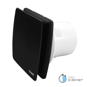   Commel Dunstabzugshaube 120 mm, mit Zeitschaltuhr, Schließlamelle, Kugellager schwarz 16 W, 160 m³/h, 34 dB