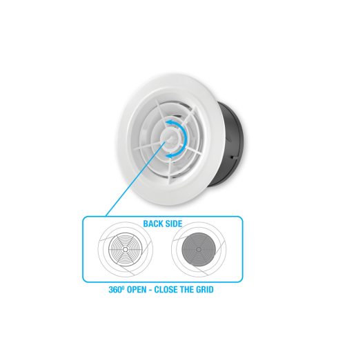 Commel Air tehnička udubljena ventilacijska rešetka okrugla na zaključavanje 95 mm