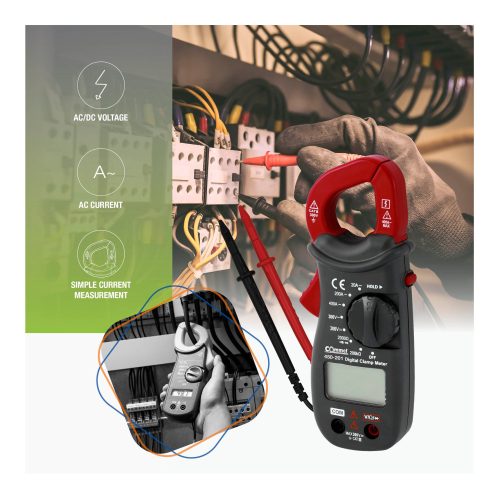 Commel Digitalmultimeter mit LCD-Display, schwarz