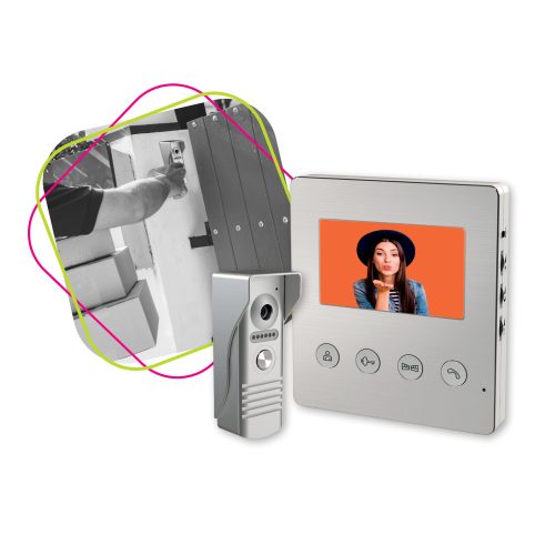 Commel-Gegensprechanlage-Video mit 4,3-Zoll-Farb-LCD-Monitor mit IP44-Kamera mit Metallgehäuse. 