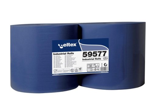 Celtex Superblue 1000 ipari törlő cellulóz, kék, 3 rétegű, 360m, 1000 lap, 22x36cm, 2 tekercs/zsugor