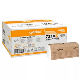   Celtex Save Plus Compact V hajtogatott kéztörlő recy, 2 réteg, 21,5x21cm, 12x250 lap (3000 lap)