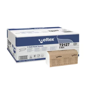  Celtex V Dart hajtogatott kéztörlő cellulóz, 2 réteg, 21,5x21cm, 15x200lap (3000 lap)