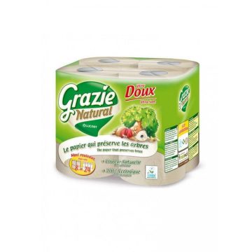   Lucart GRAZIE NATURAL household toilet paper 2 layers, 8 rolls/pack, 6 packs/bag