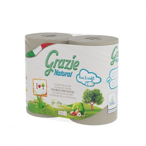 Lucart GRAZIE NATURAL household toilet paper 2 layers, 4 rolls/pack 14 packs/bag