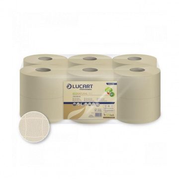   Lucart ECO Natural Mini internal toilet paper 19cm 160m 2 layers 12 rolls/shrink 40 shrink/pallet