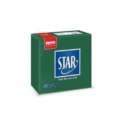 Star napkin, 2 layers, 38x38cm, green, 40 threads/pack, 30 packs/carton
