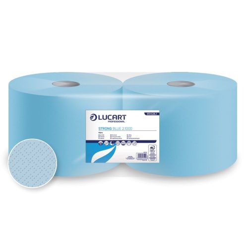 Lucart Strong Blue 3,500 industrial wipes, 3 layers, 500 sheets, 2 rolls/shrink