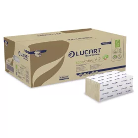   Lucart ECO Natural V skladaný uterák na ruky 2 vrstvový 20x190 listov/kartón 40 kartónov/paleta