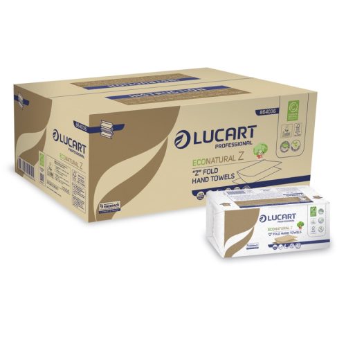 Lucart ECO Natural Z hajtogatott kéztörlő 2 rétegű 18x220 lap/karton 32 karton/raklap