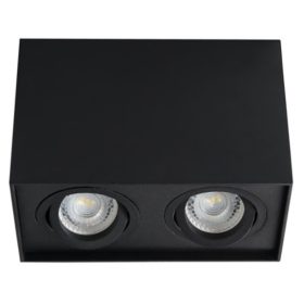 Avide GU10 Lámpatest Négyzetes Fekete Dönthető Dupla