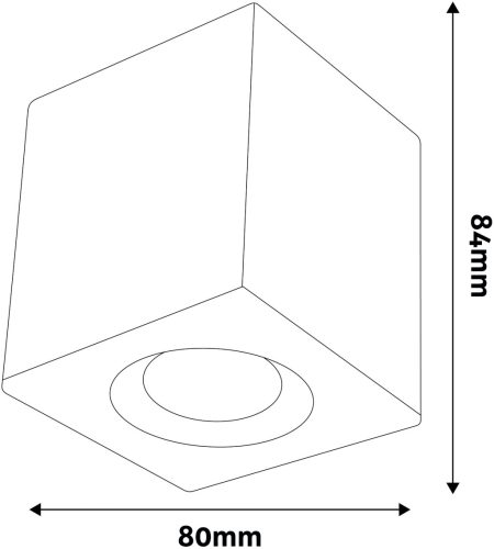 Avide GU10 Lámpatest Négyzetes Fekete Dönthető