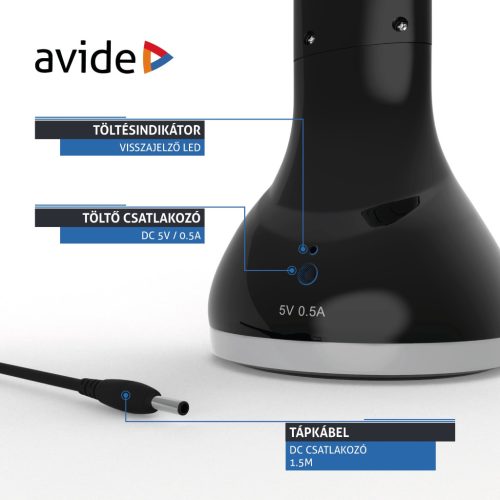 Avide LED Desk Lamp RGB Calendar Black 4W