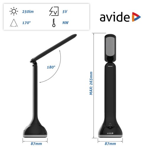 Avide LED Table Lamp RGB Mood Lighting Black 4W