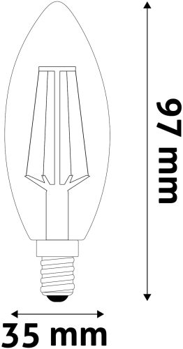 Vláknová sviečka Avide LED 4,9 W E14 WW 2700 K Super High Lumen