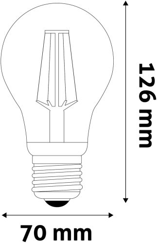 Avide LED vláknová guľa 12W E27 A70 180° NW 4000K vysoký lumen