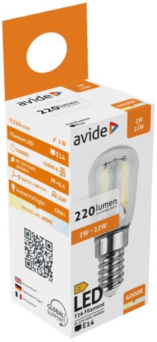 Avide LED Filament T26 2W E14 NW 4000K