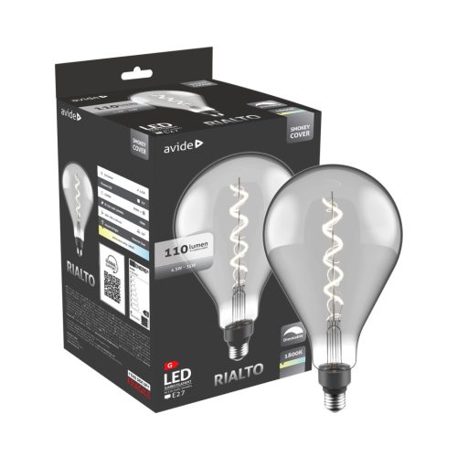 Avide LED Jumbo Filament Rialto Smokey 4.5W E27 2200K Fényerőszabályzós