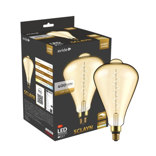 Avide LED Jumbo Filament Sclayn Amber 4.5W E27 2200K Fényerőszabályzós