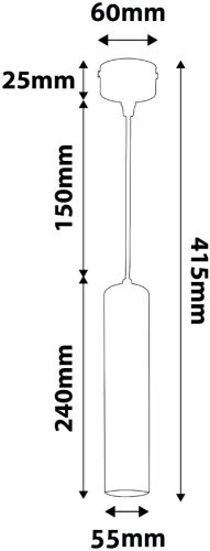 Avide Függeszték GU10 Lámpatest Kerek Fekete 240mm