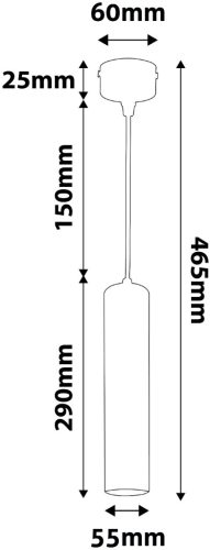 Avide Függeszték GU10 Lámpatest Kerek Fekete 290mm