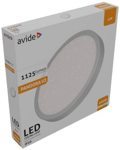 Avide LED stropné svietidlo Pandora V2 Starry Silver 15W 280*40mm NW 4000K