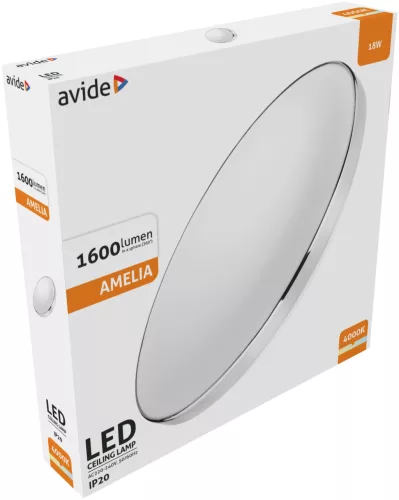 Avide LED stropna svjetiljka Amelia Chrome 18W 355*65mm NW 4000K